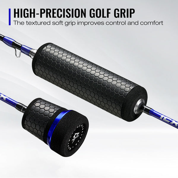 Piscifun ICX Frost Reel & Rod Combo: Close-up of innovative ice fishing reel with smooth operation and magnetic drop system.