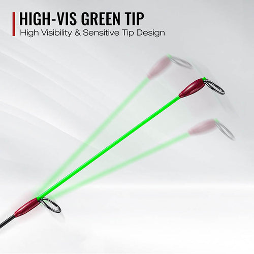 Piscifun® Ice Fishing Icx Frost Reel & Rod Combo: A close-up of a long fishing rod with an innovative design and carbon frame for improved performance.