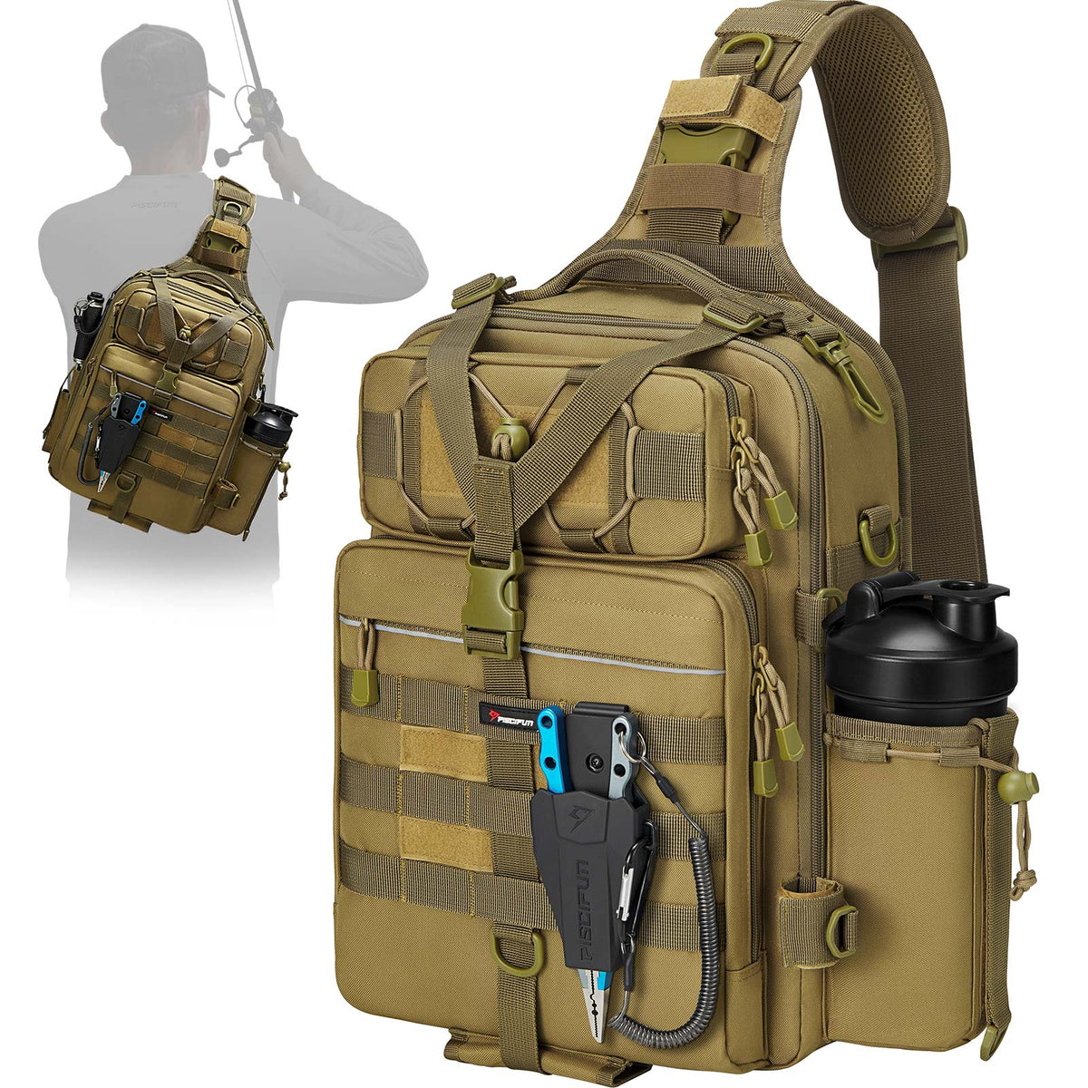 Amazon.com : Piscifun Fishing Tackle Backpack with 4 Trays