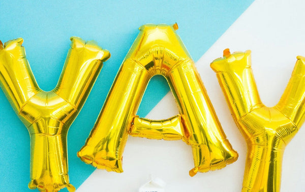 balloons spelling yay