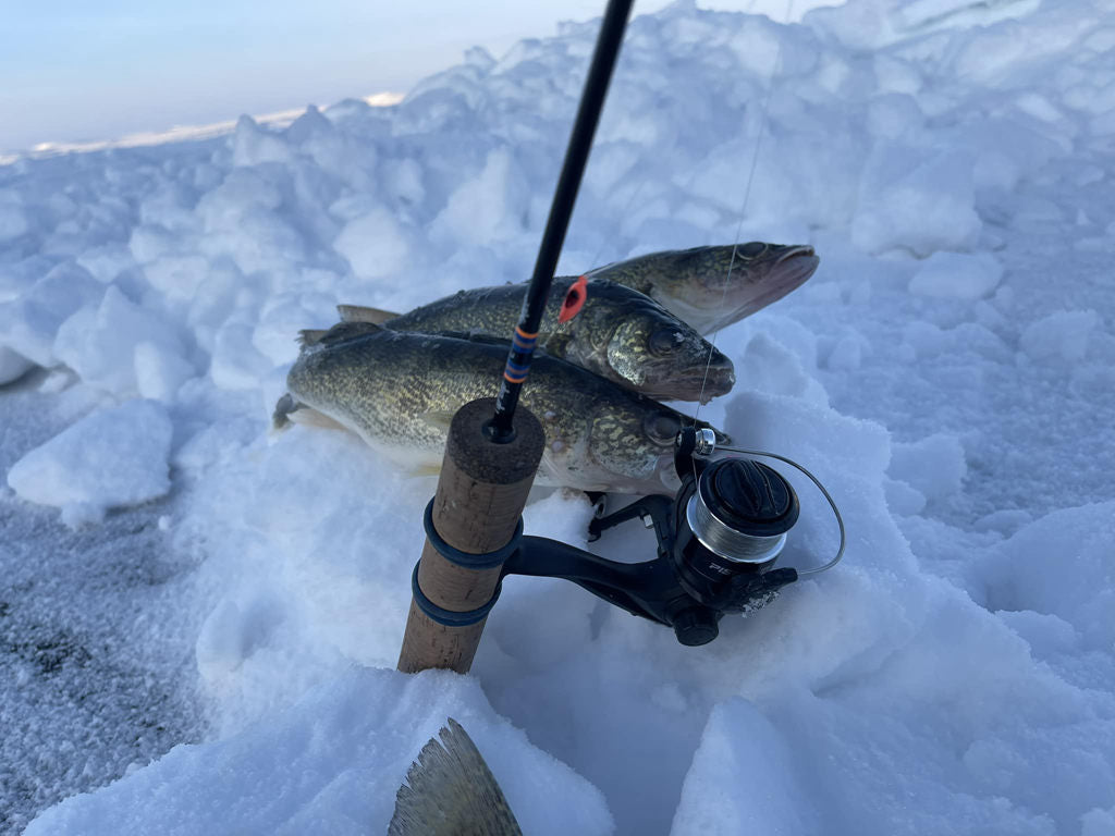 ice fishing with the ICX 5 ice fishing reel