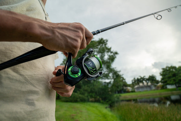 A man holding a Viper x fishing reels