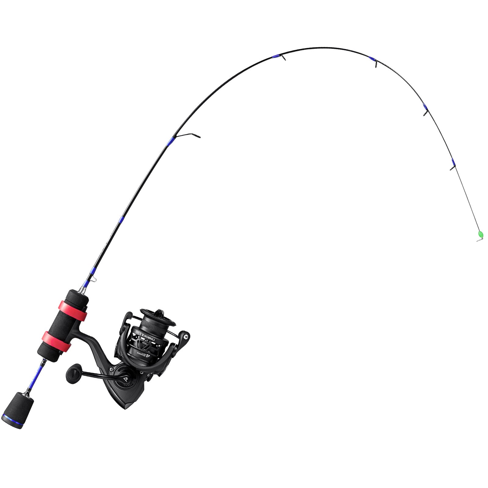 Ice Fishing Carbon X 500 1000 Reel & Rod Combo, 500 / 32'L Titanium Tip+PU  Handle / Blue