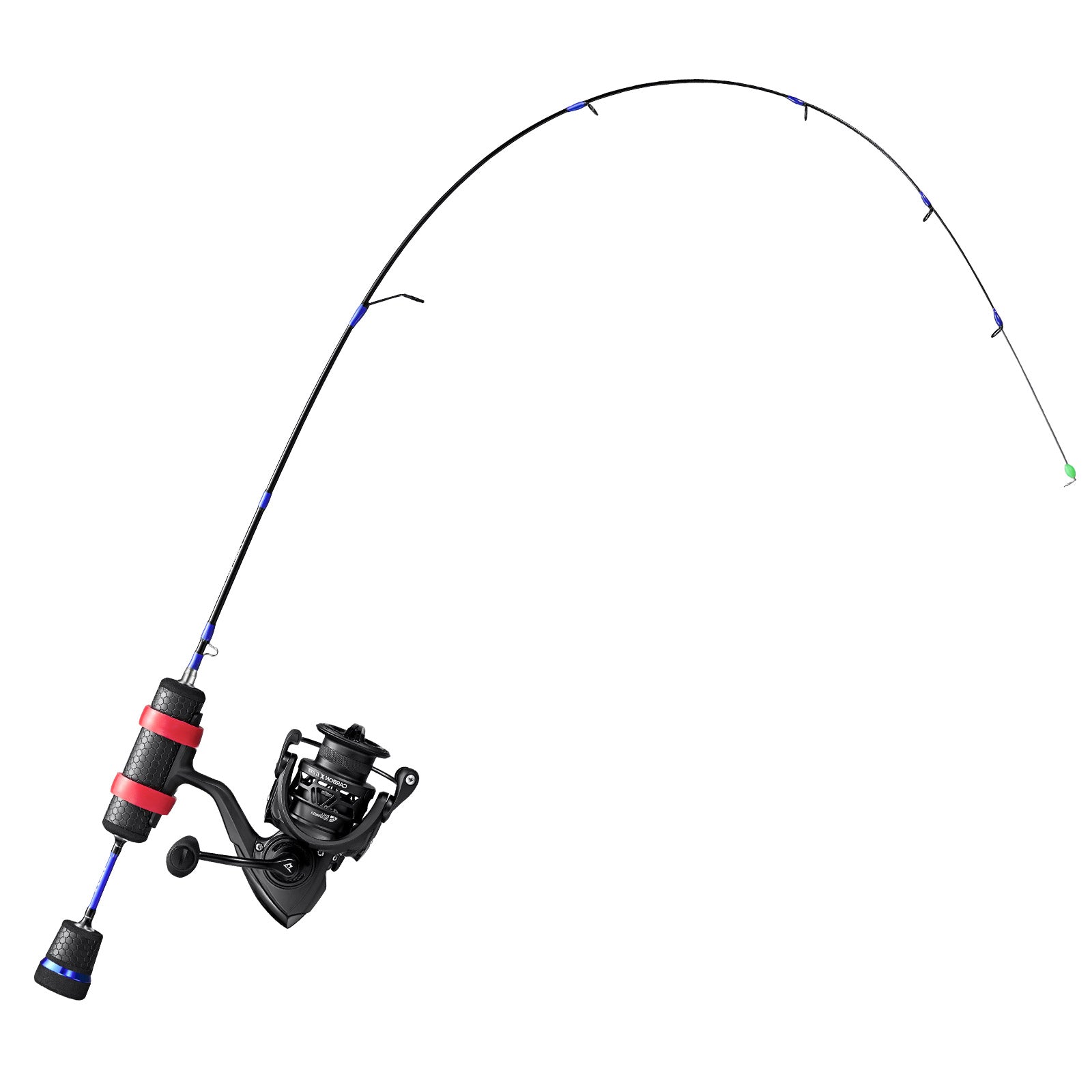 Ice Fishing Carbon X 500 1000 Reel & Rod Combo, 500 / 32'L Titanium  Tip+EVA Handle / Blue