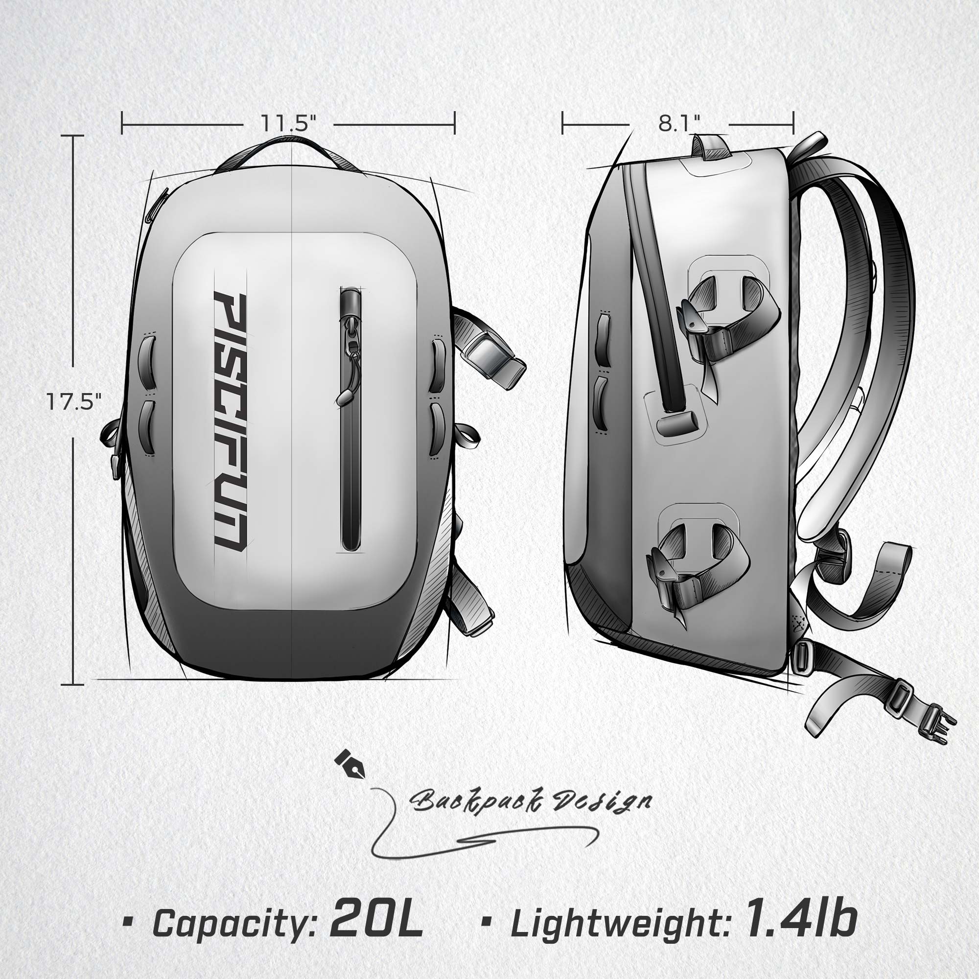 Piscifun Waterproof Backpack TPU Dry Bag Waterproof Bag | Piscifun