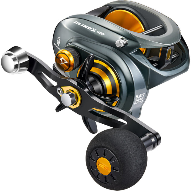 AlinoX 400 Saltwater Baitcasting Reel 6.6:1Blue&Purple / Right Hand AlinoX 400 Saltwater Baitcasting Reel 6.6:1Blue&Purple / Right Hand