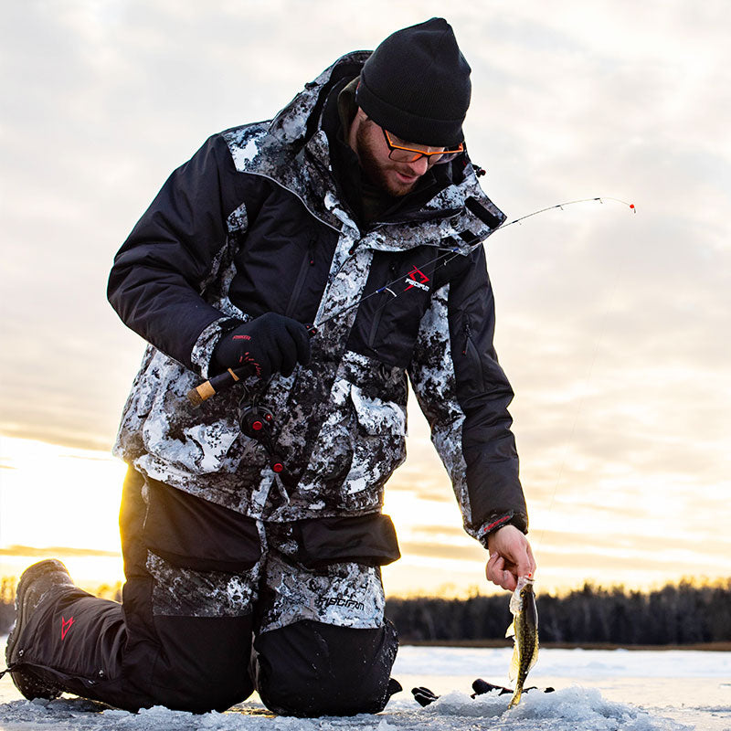 Piscifun Ice Fishing Suit | Ice Fishing Bib and Jacket Bibs / Black Gray / XL