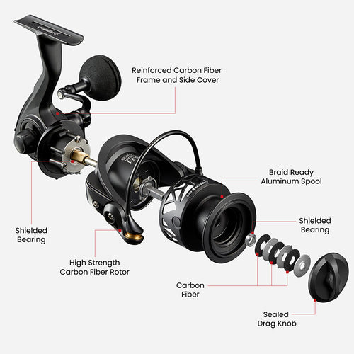 Carbon X Spinning Reel Ultralight Fishing Reels, 3000 Carbon X Spinning Reel Ultralight Fishing Reels, 3000