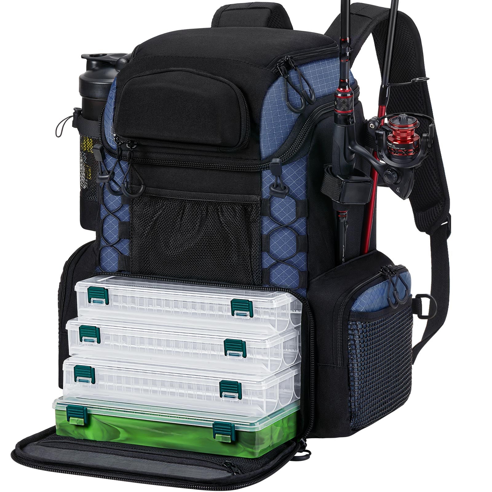 Fishing Tackle Backpack With 4 Boxes