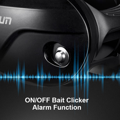 baitcasting reel with line out alarm clickert Piscifun Alijoz 400 Lc Trolling Reel w/ Line Counter, Low Profile Casting Reel 38Lbs Max Drag 8+1 Stainless Reel for Fresh & Saltwater Musky 5.5:1 Gea