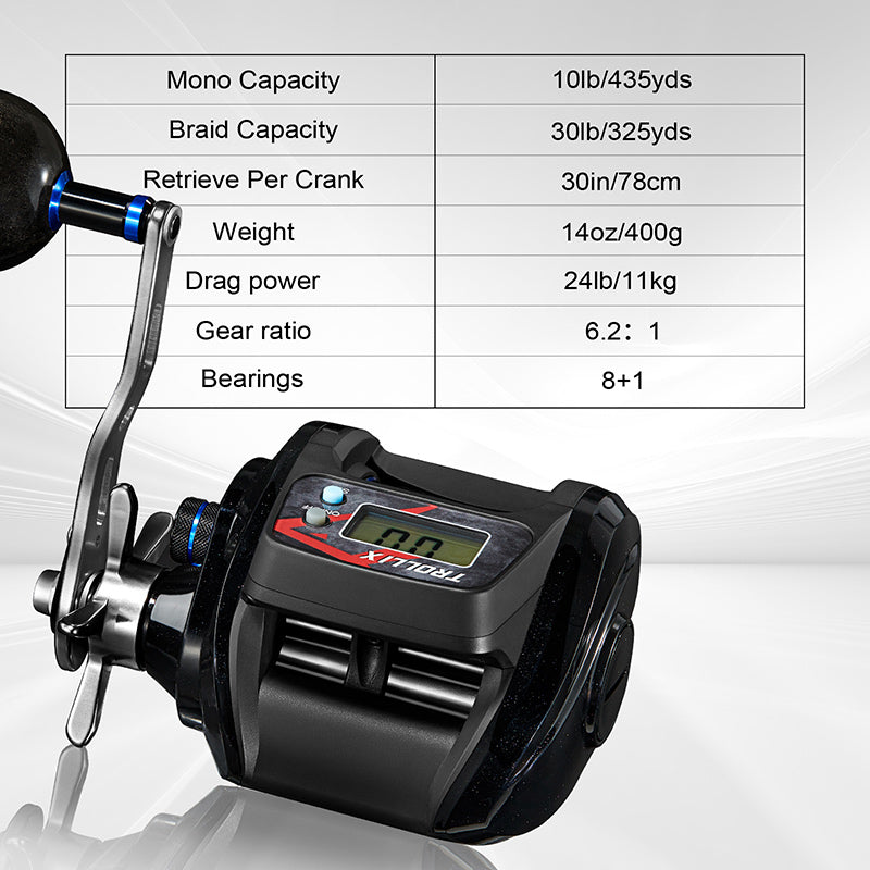 Trollix LCD Line Counter Digital Fishing Reel