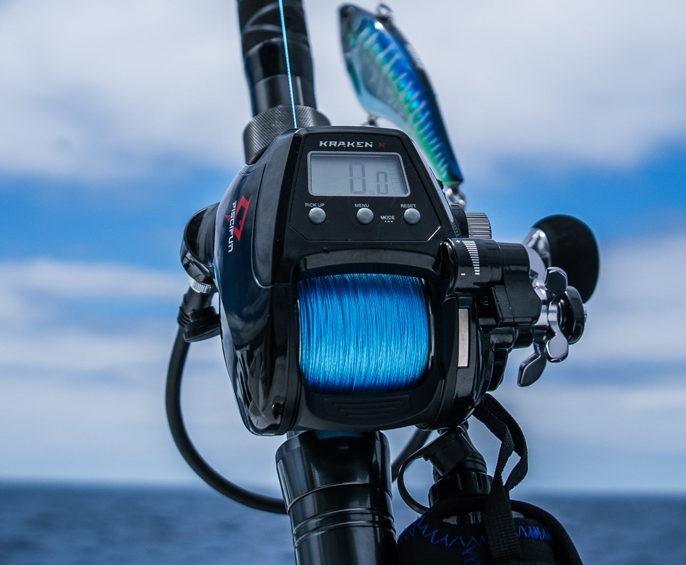 Electric Reels with the ocean background