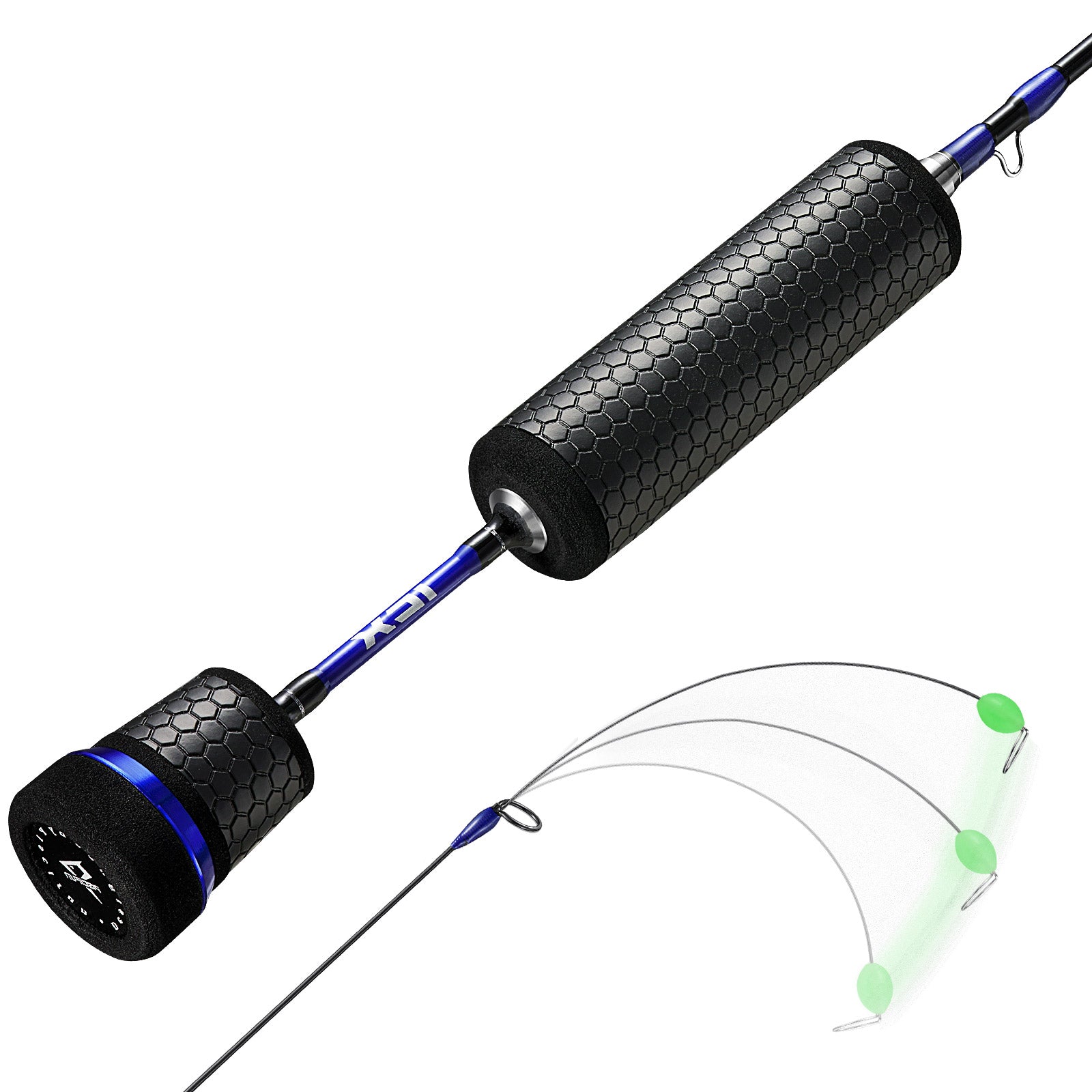 Piscifun® Icx Focus Ice Fishing Rod Lightweight, 32“L Titanium Tip /  Precision Grip (PU) / Black&Blue