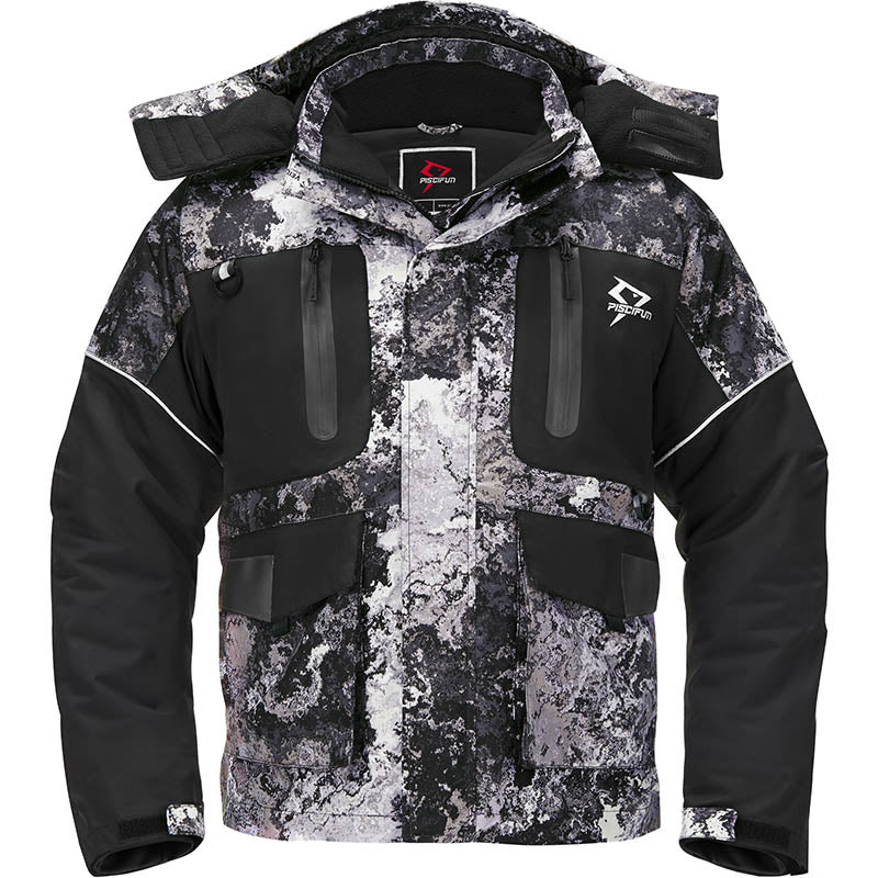 Ice Fishing Suits | Insulated Jacket & Bibs | Jacket / Veil Camo / XL |  Piscifun
