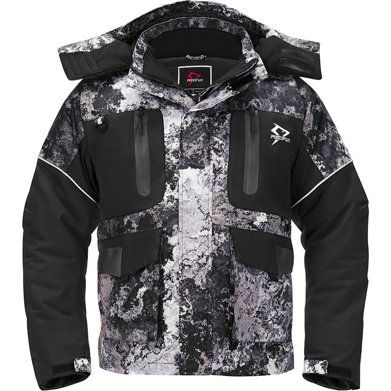 Ice Fishing Suits | Insulated Jacket & Bibs | Bibs / Black Gray / 2XL |  Piscifun