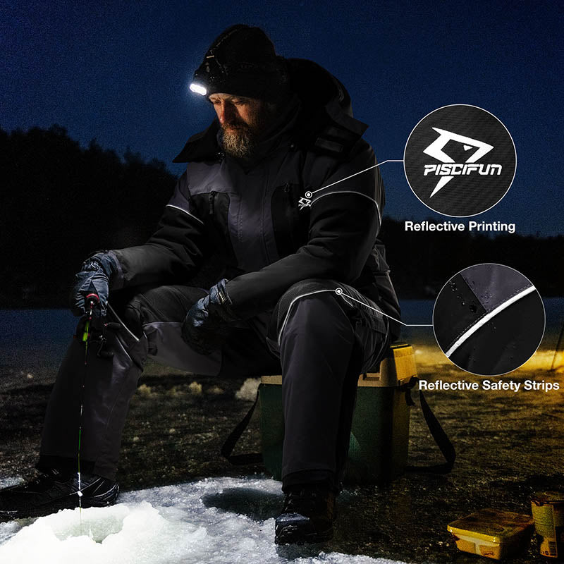  Piscifun Ice Fishing Bibs with Floating Technology, Waterproof Insulated  Fishing Bibs, Black and Grey, XL : Clothing, Shoes & Jewelry