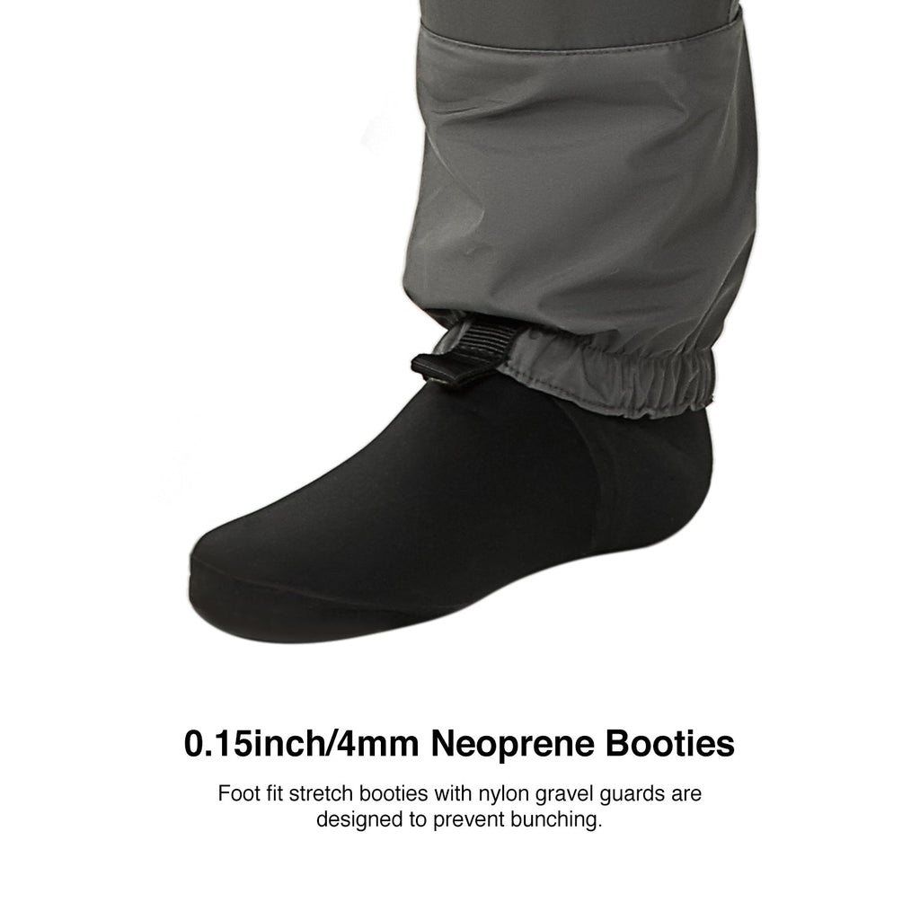 Piscifun® Breathable Chest Waders - Close-up of durable boot with black belt, perfect for fishing.