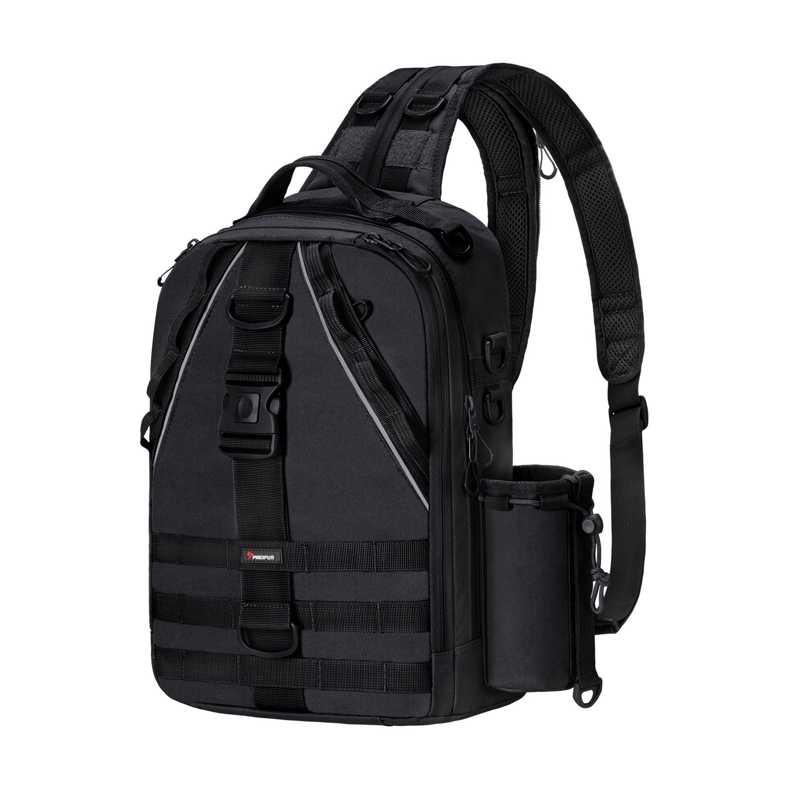 Travel X Fishing Tackle Bag, Shoulder Backpack, Large / Black