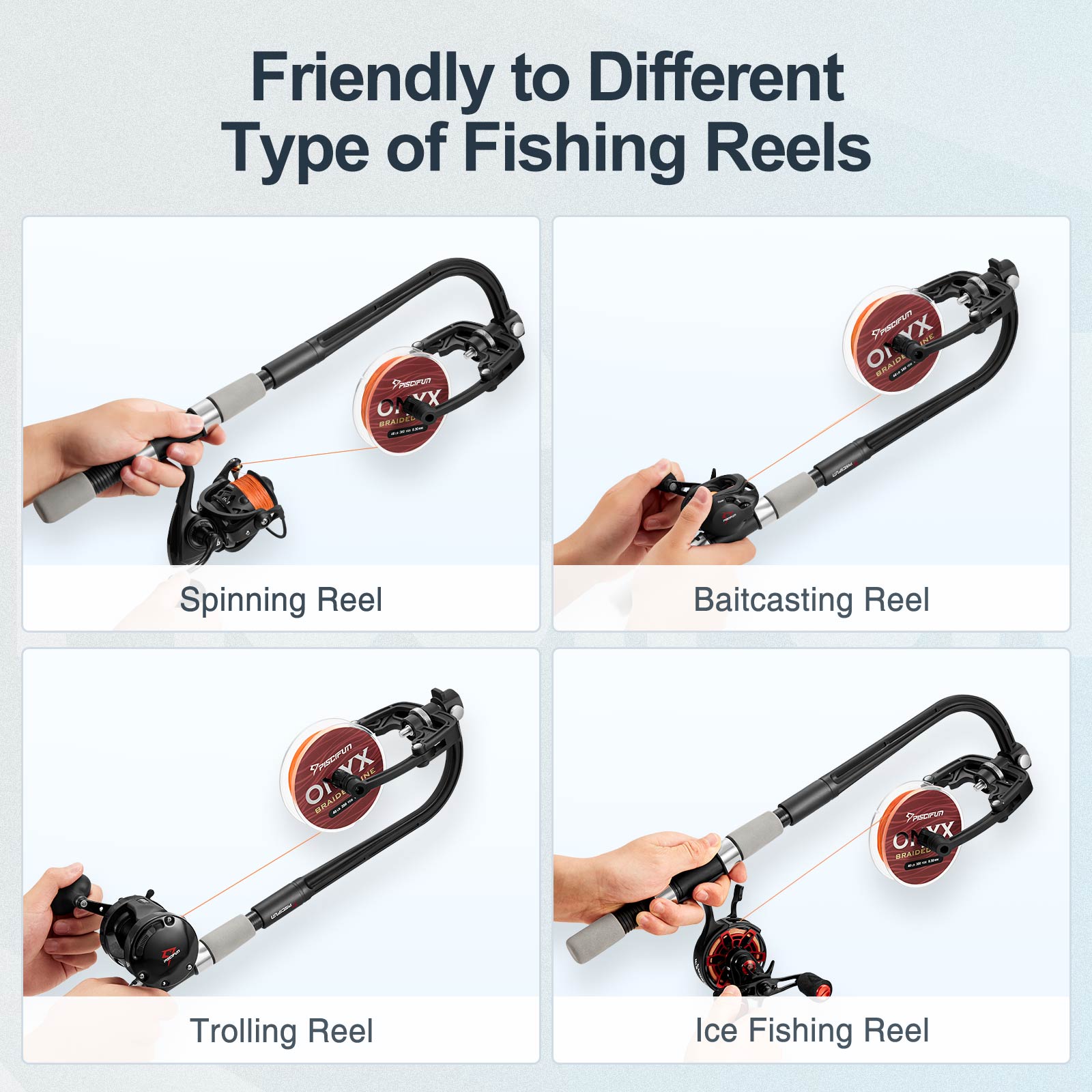 Piscifun Fishing Line Spooler, No Line Twist Portable Fishing Reel