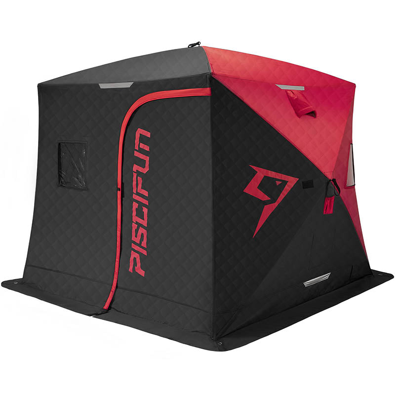 collapsible fish house Piscifun Ice Fishing Shelter Portable 2-4 Person Frost Resistance & Retardant Pop-up Ice Fishing Tent Insulated Shanty