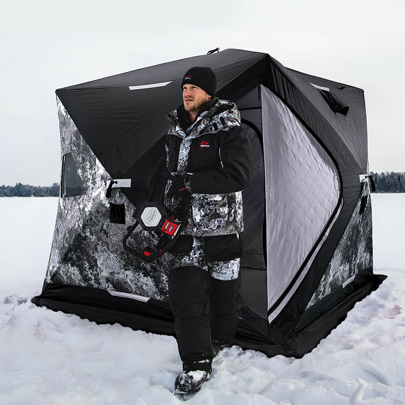 Piscifun Ice Fishing Shelter Portable 2-4 Person Frost Resistance &  Retardant Pop-up Ice Fishing Tent Insulated Shanty