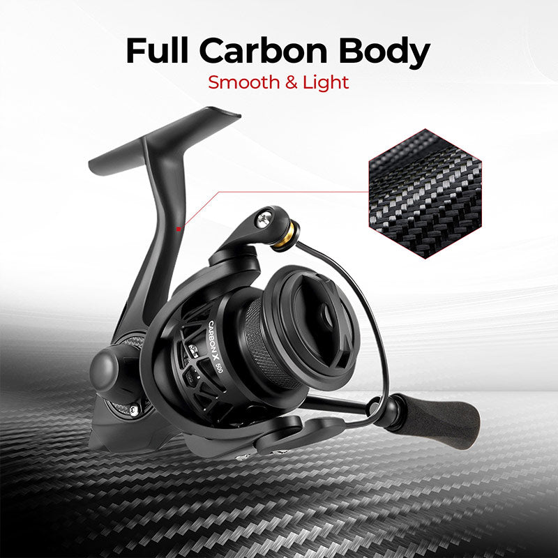 Piscifun Viper X Spinning Reels, Carbon Fiber 33LBs Max Drag, 10+1 Shielded  BB, Saltwater Freshwater Spinning Fishing Reel, 5.2:1/6.2:1, 500, 1000,  2000, 3000, 4000, 5000 Series 2000 Series