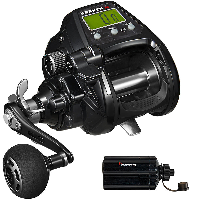 Piscifun Left Hand Electric Saltwater Fishing Reel with 5000mah Battery 