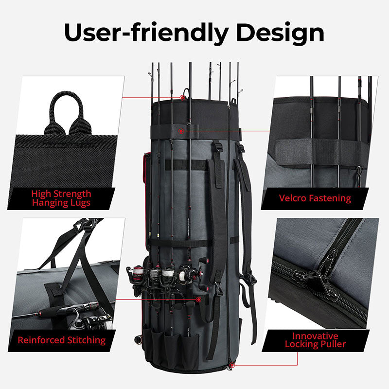 Multifunction Waterproof Fishing Rod Bag Folding Fishing Rod Cover with  Large Capacity and Adjustable Strap for Fishing Lovers