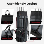 Piscifun Fishing Rod Case Bag with Multiple Straps, Holds 8 Rods & Reels, 100L Large Storage, Zipper, Flap Pocket, and More