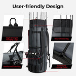 Piscifun Fishing Rod Case Bag with Multiple Straps, Holds 8 Rods & Reels, 100L Large Storage, Zipper, Flap Pocket, and More
