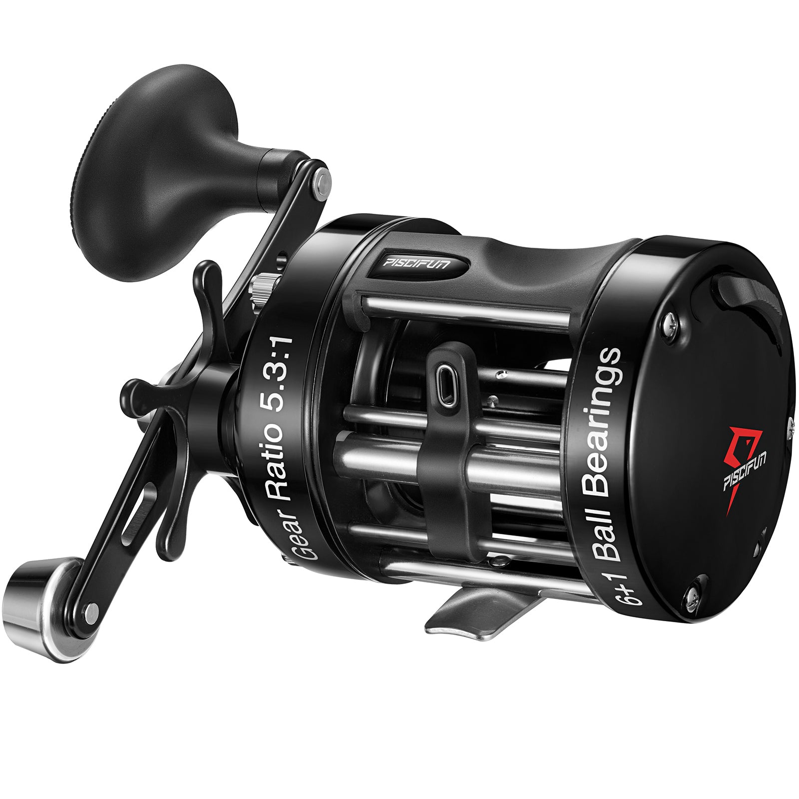 Chaos XS Round Saltwater Baitcasting Reel | 5000 / RIGHT HAND / Black |  Piscifun