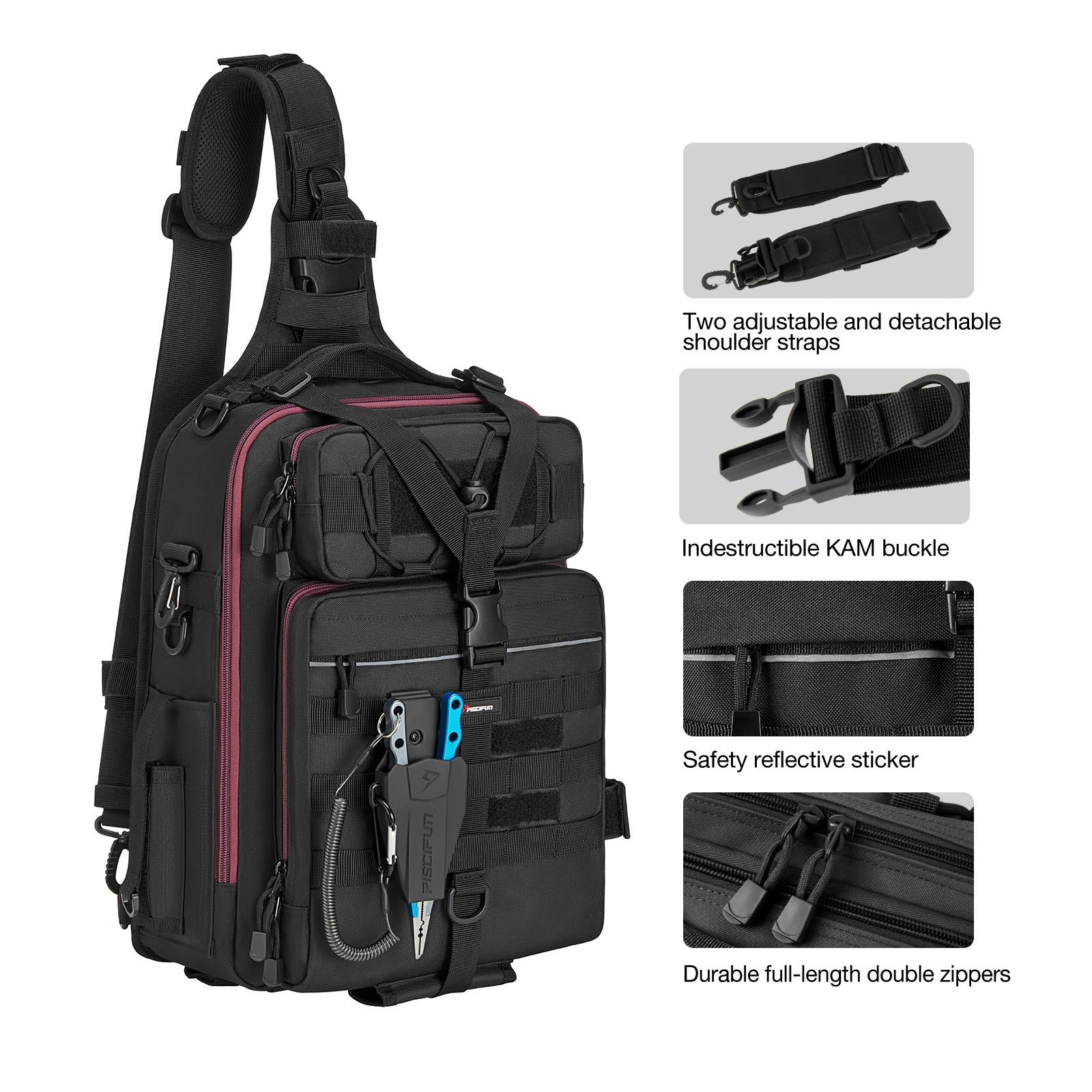 Lure Bag Multifunctional Storage Bag Fishing Bag for Outdoor Hiking Adult