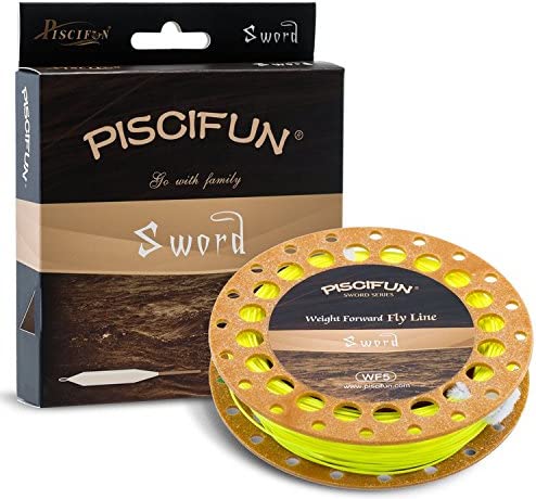 Piscifun Sword Fly Fishing Line with Welded Loop Weight Forward Floating  Fly Line WF1 2 3 4 5 6 7 8 9 10wt 90 100FT