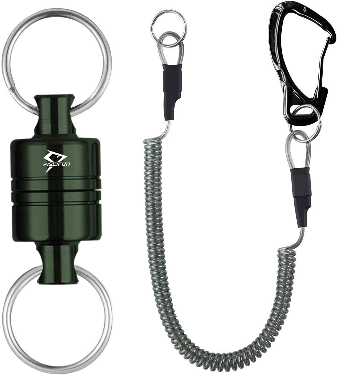 Magnetic Net Release Holder With Coiled Lanyard Fly Fishing Tools Strong  Magnet Carabine Fast Buckle Anti-Drop Rope Accessories