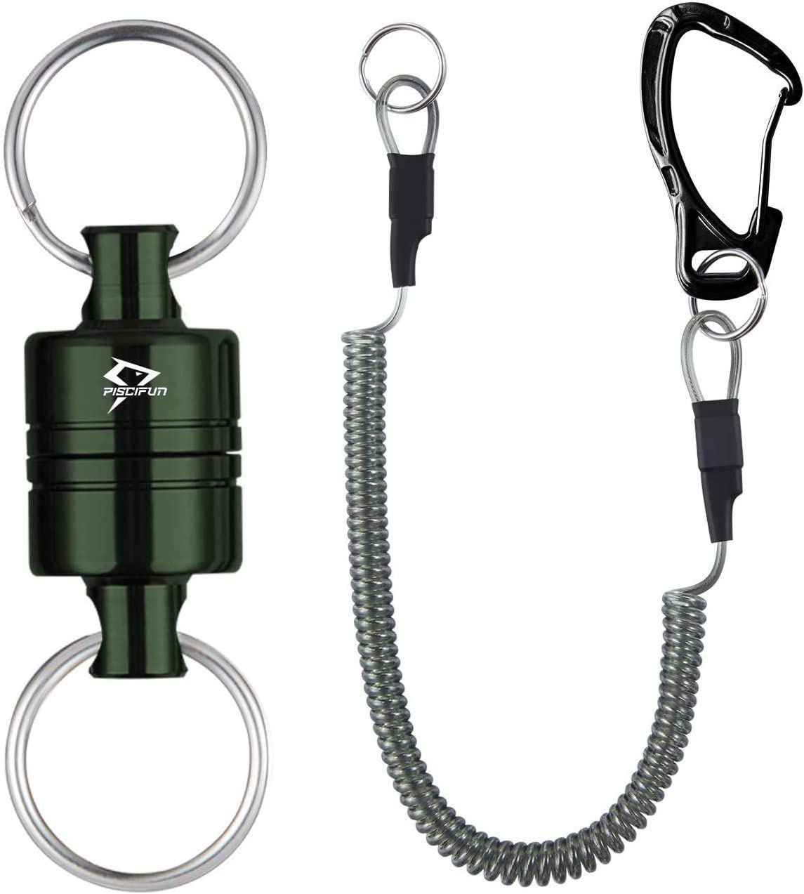 Magnetic Net Release Holder for Fly Fishing with Coil Lanyard