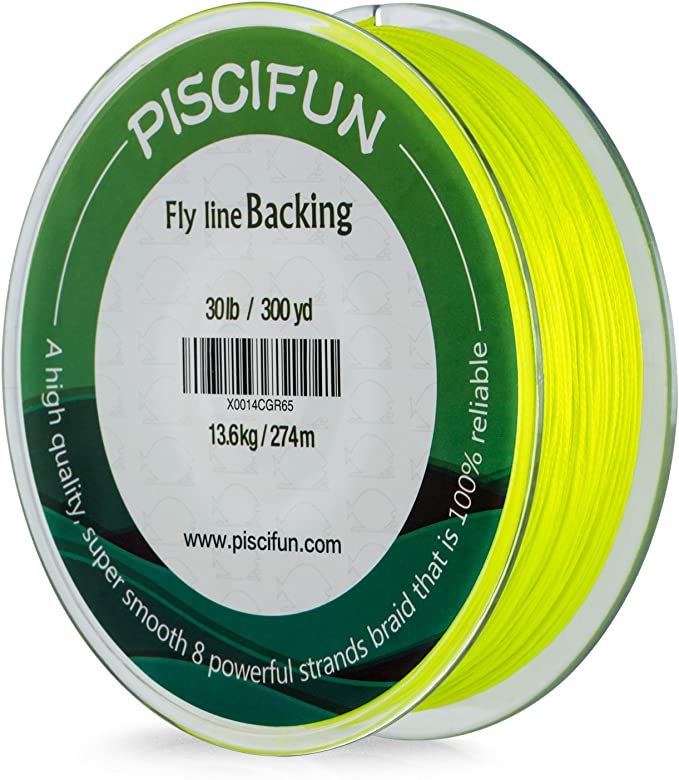 Piscifun Braided Fly Line Backing with Orange White Fluorescent
