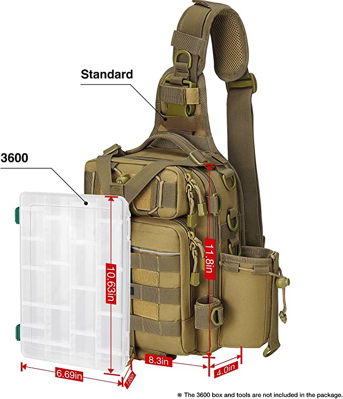 Crossbody Multifunction Fishing Bag Waterproof Tactical Backpack