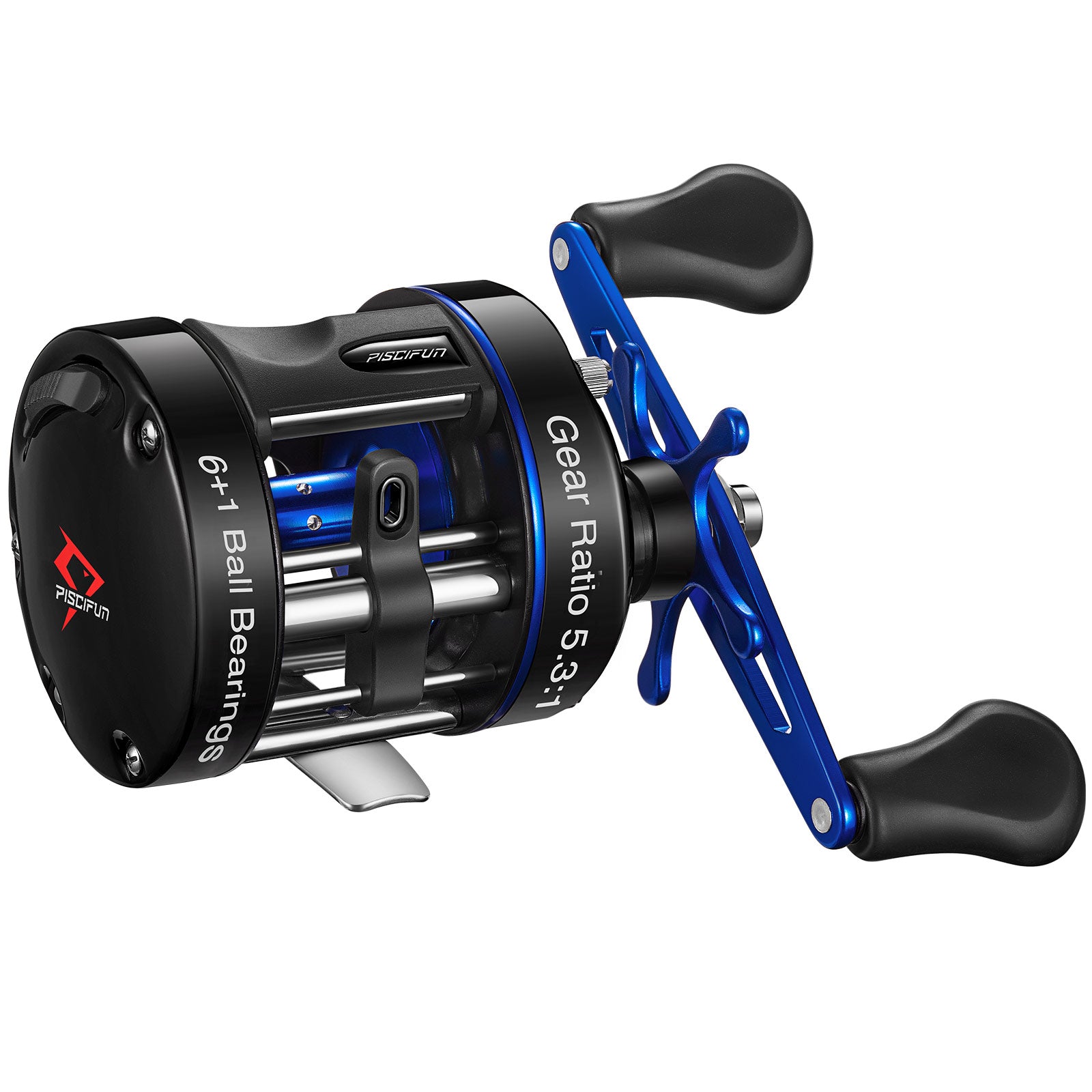 Chaos XS Round Saltwater Baitcasting Reel | 4000 / LEFT HAND / Blue |  Piscifun