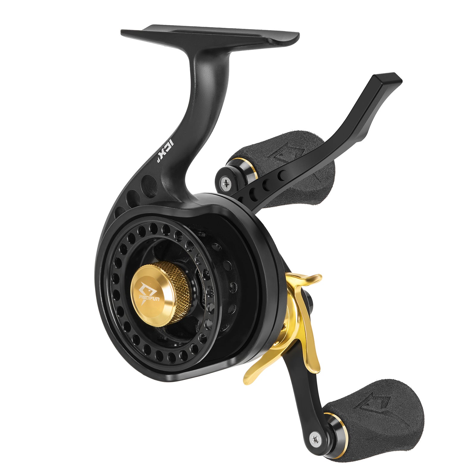 ICX Precision Ice Fishing Reel, Inline Ice Reel, Black & Gold / Right hand