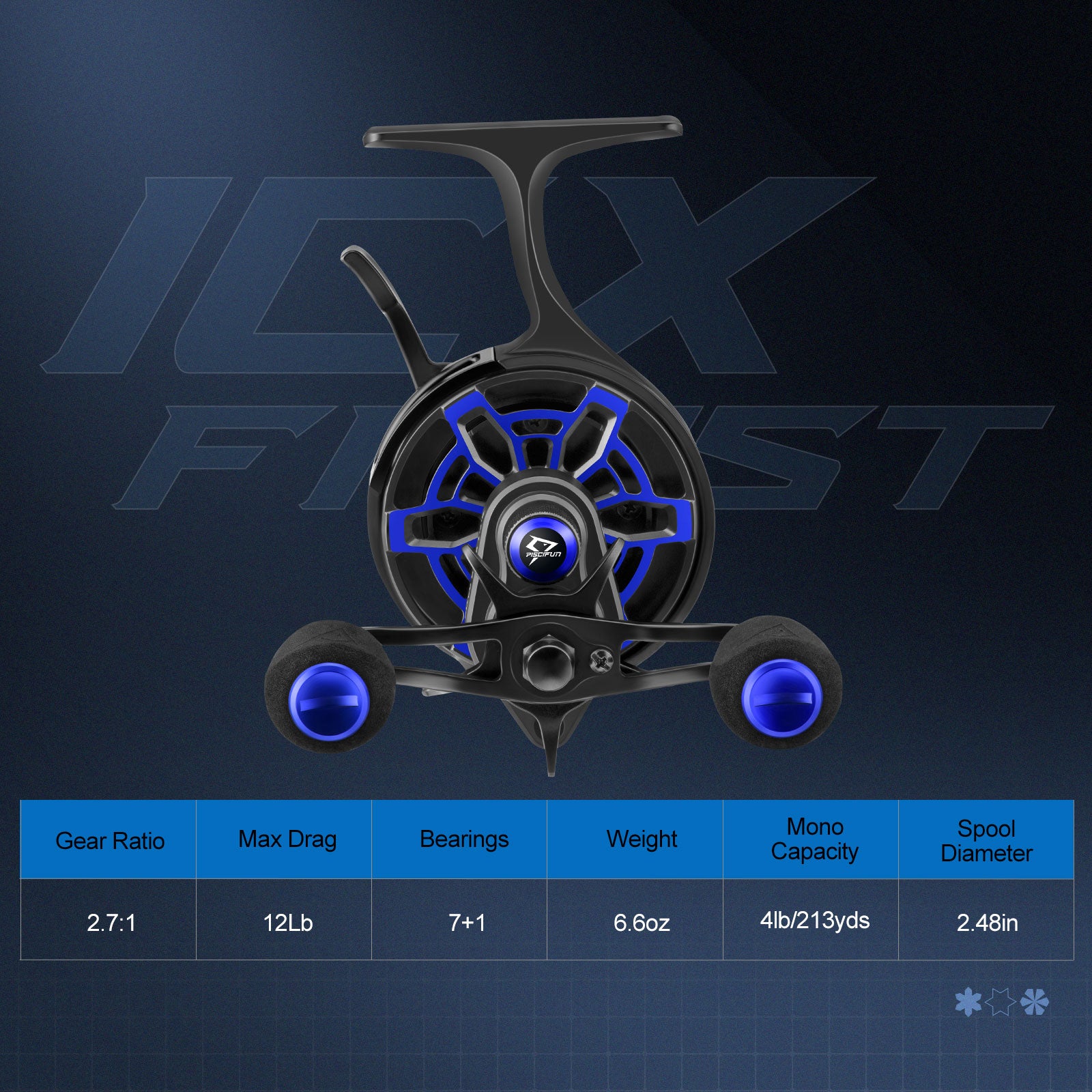 Piscifun ICX Frost Carbon Ice Fishing Reel, Inline Ice Reel, Innovative ...