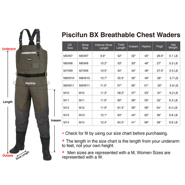 Piscifun® BX Chest Waders With Boots Hanger, Waterproof, 50% OFF