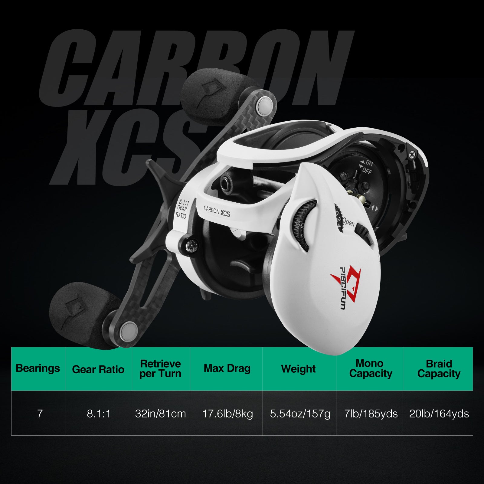 Carbon XCS Ultra Light Baitcasting Fishing Reel