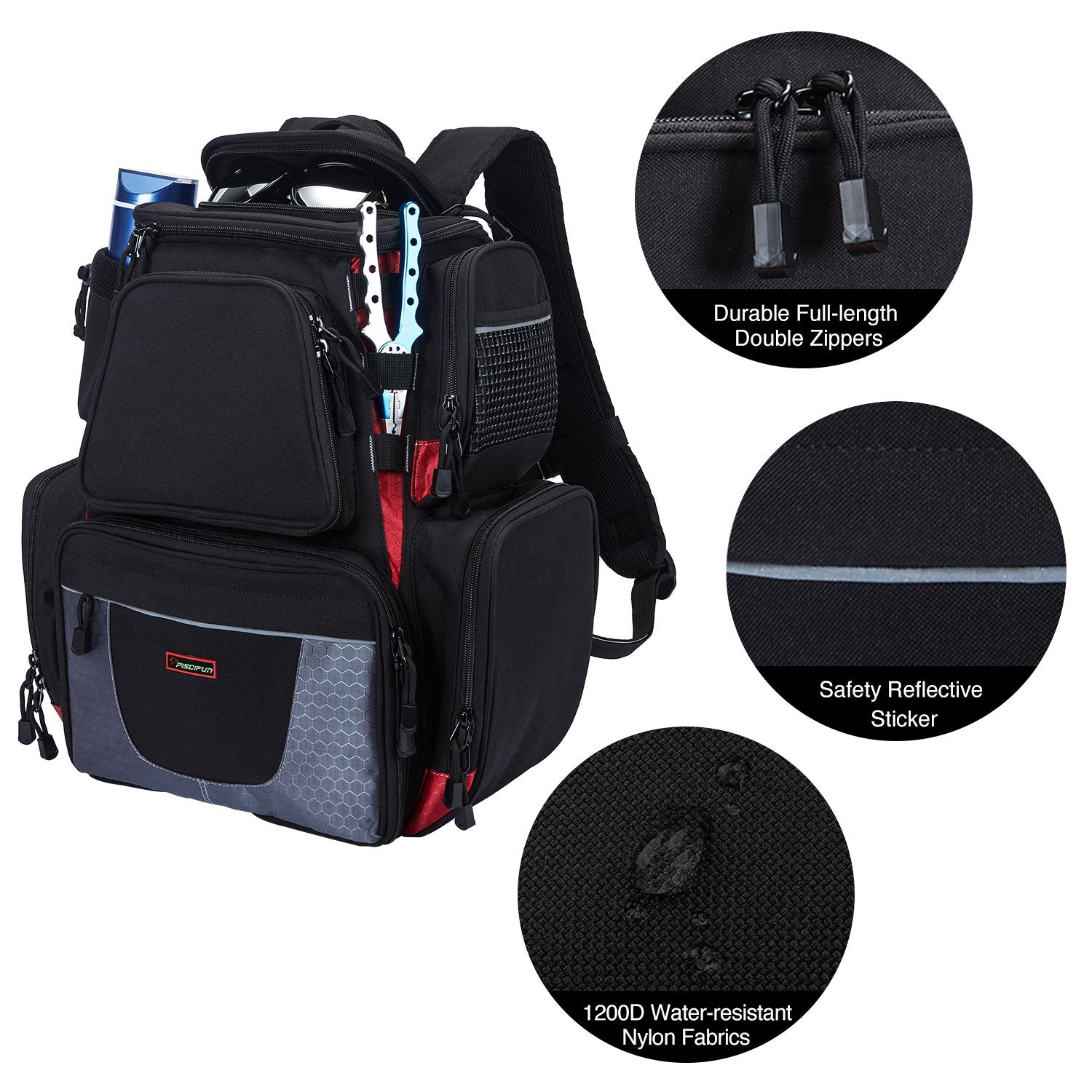 Night Cat Fishing Backpack with Rod Holder Fishing Tackle Storage Bag  Waterproof