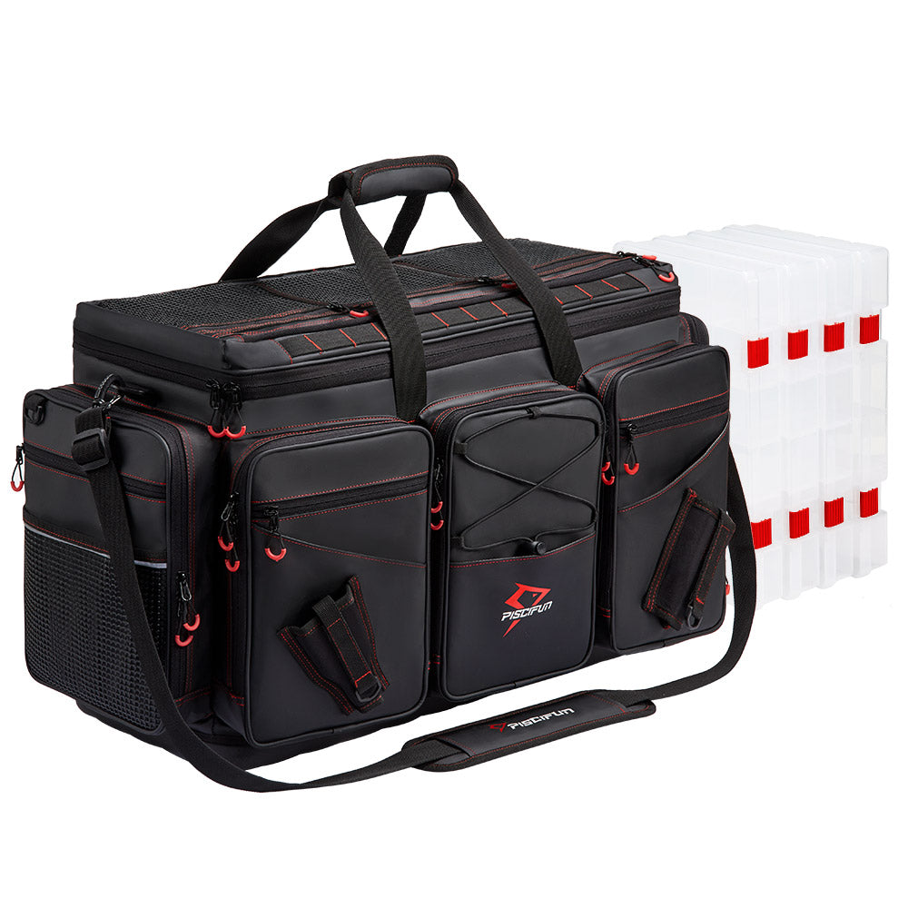 Piscifun® Travel Pro Fishing Tackle Bag with 4 Trays